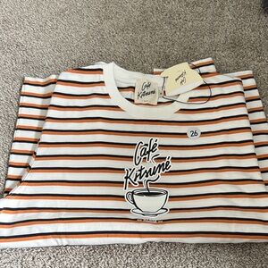 Striped Kids Shirt - Orange and White